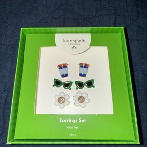 Kate Spade x Target Collab Earrings Set - Blue, Green, White